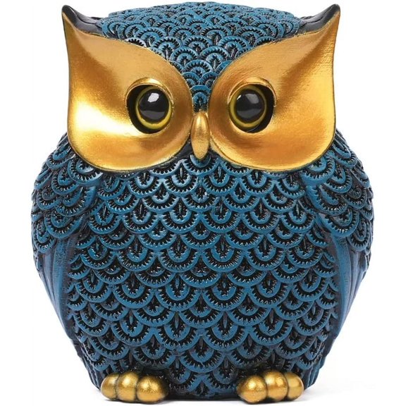 ABCISI Owl Decor Home Décor Accents Small Decor Items for Shelf Owl Figurines Home Decor Owl Decorations for Home, Office, Gifts for Owl Lover (Blue)