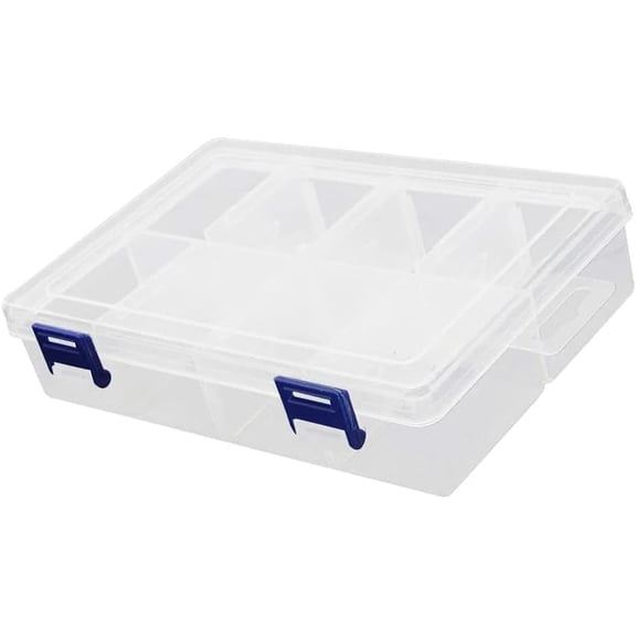 ABCISI PP Component Storage Box, Plastic Organizer Container with Adjustable Divider 8 Grids, Removable Compartment Boxes for Jewelry Beads Electronic Component Small Accessories, 200x130x45mm, 1Pcs