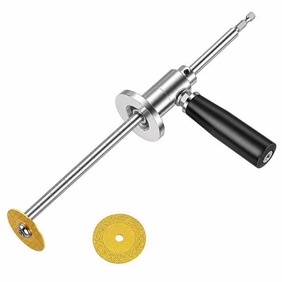 ABCISI PVC Inner Pipe Cutter, Pipe Reamer Tool with Handle, Inside Pipe Cutting Tool with Diamond Grit Cutting Wheel for 1-1/2 to 8 Inch PVC Pipe, Plumbing and DIY Use, 7" Adjustable Cutting Depth