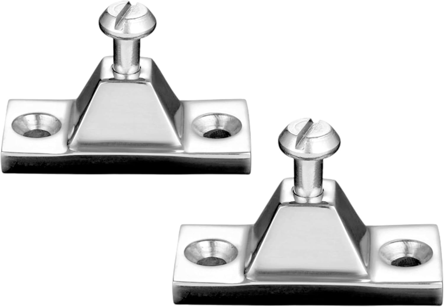 ABCISI Pair of Marine Grade 316 Stainless Steel Side Mount Deck Hinge, Pyramid-Shape Base for Bimini Tops Screws Hardware, Fittings Marine Kayak Canoe Boat Cover Bimini Sprayhood Hardware Accessories
