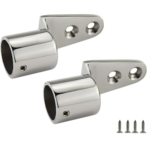 ABCISI Pair of 316 Stainless Steel 90 Degree Stanchion Base Mount Hand Rail Fitting for 1In(25.4MM) Tube Boat Marine Hardware W/Screws