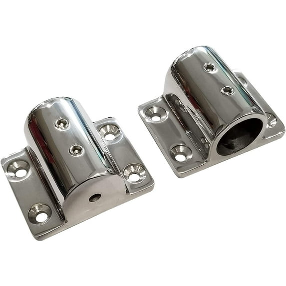 ABCISI Pair of 316SS Marine Grade Casting Boat Yacht Hand Rail Fitting 90 Degree Rectangle Stanchion Base Mount Hardware for 7/8''(22mm) Tube