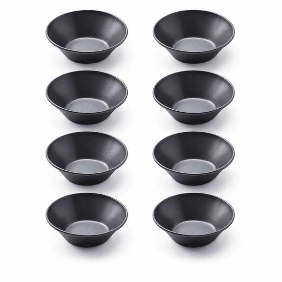 ABCISI Pastel de Nata Tins, 8-Pack Carbon Steel Egg Tart Molds with Nonstick Finish, Reusable Mini Pie and Custard Tart Pans for Baking, Oven and Air Fryer Pastry Shell Trays