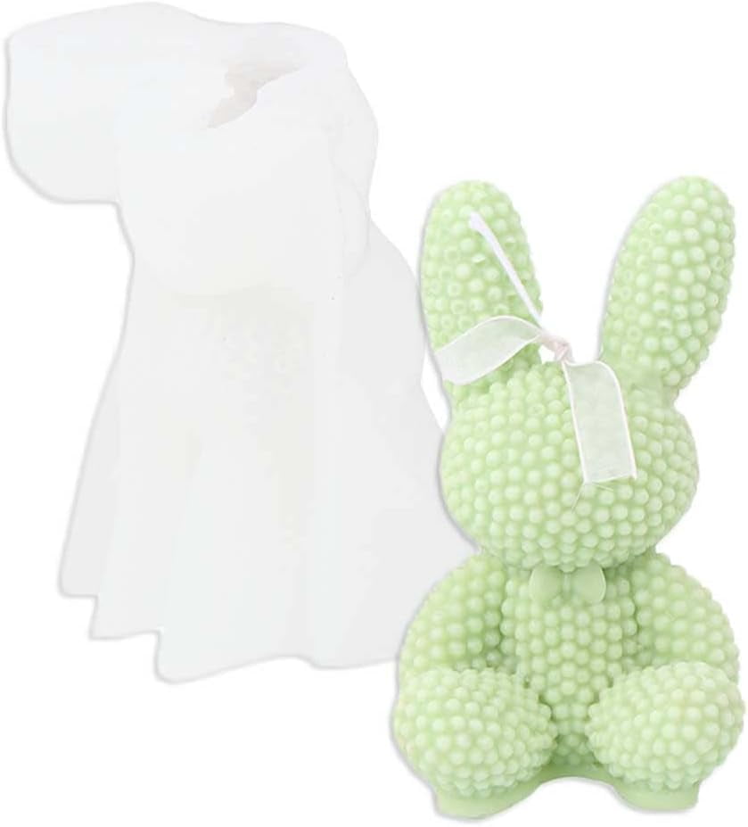 ABCISI Pearl Rabbit Shape Silicone Mold for Making Cakes,Mousses,Chocolates,Ice, Handmade Wax Soap, Cute Candle Mold for Birthday,Valentine's day,Christmas Gift,  Home Decor,Craft with Special Design