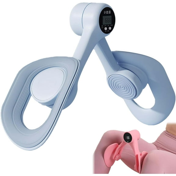 ABCISI Pelvic & Thigh Trainer, 360° Rotation Pelvic Floor Adjustable Trainer with Smart Digital Display Count Shape Your Hip/Leg/Butt (Blue)