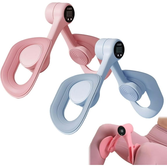 ABCISI Pelvic & Thigh Trainer, 360° Rotation Pelvic Floor Adjustable Trainer with Smart Digital Display Count Shape Your Hip/Leg/Butt (Pink&Blue)