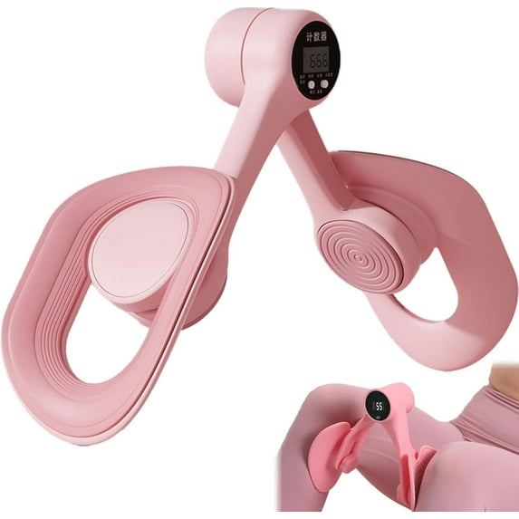 ABCISI Pelvic & Thigh Trainer, 360° Rotation Pelvic Floor Adjustable Trainer with Smart Digital Display Count Shape Your Hip/Leg/Butt(Pink)