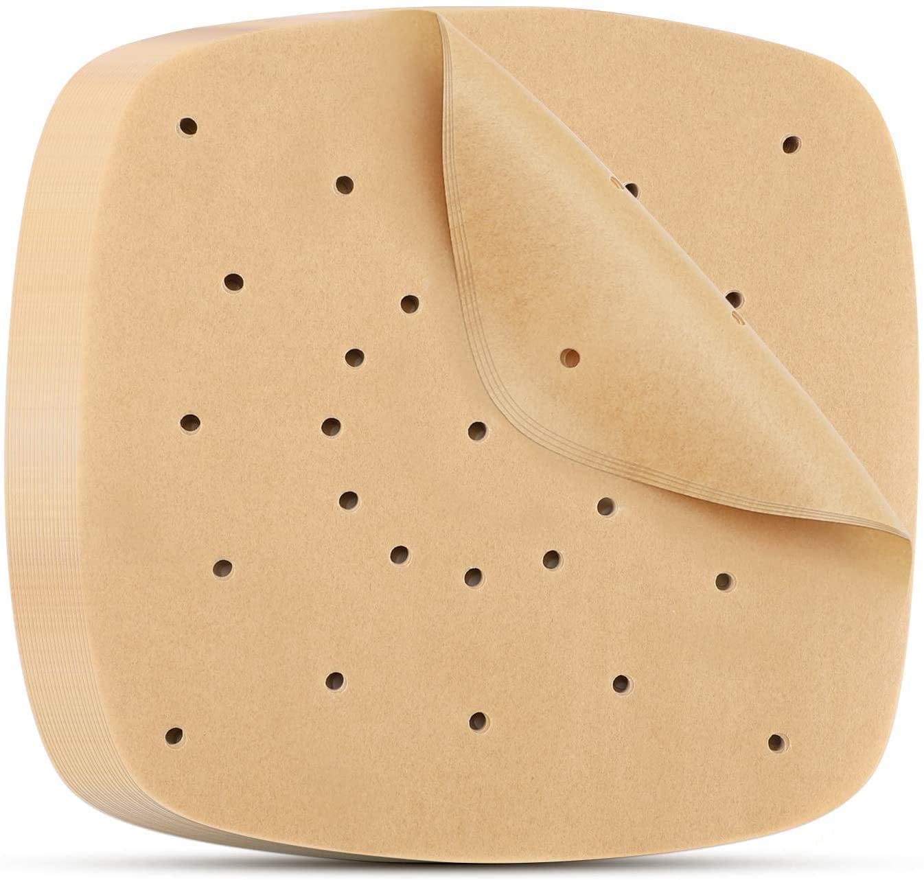 ABCISI Perforated Parchment Paper for Air Fryer, 200pcs Square 8.5 inch air fryer parchment paper liners, ovens & microwaves or 8-9 inches metal steamers. (Yellow - 200Pcs)