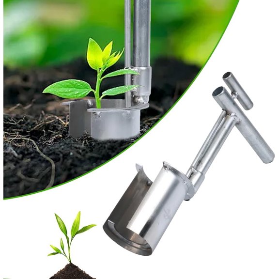 ABCISI Plant and Fruit Tree Seedling Transplanter, Bulb Planter Tool Thickened Metal Plant Transporter, Long Handle Bulb Transplanter Garden Seedling Planter Tool Digging Planting Tools (1PCS)