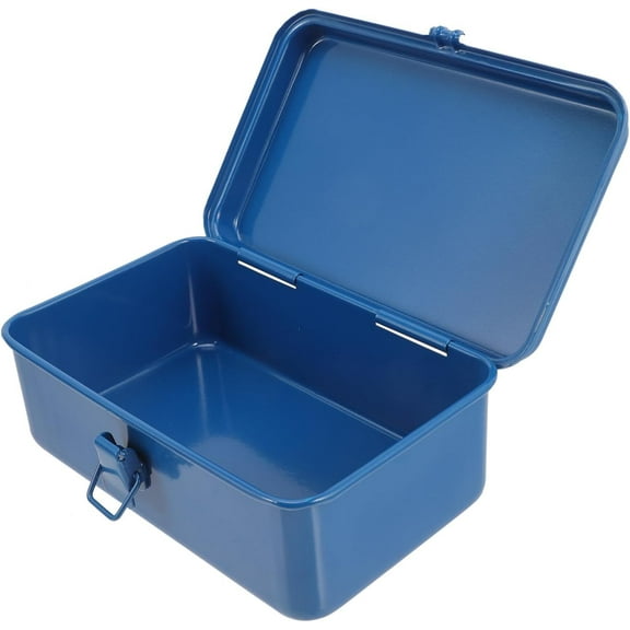 ABCISI Portable Tool Box, Metal Tool Boxes Hand Carry with Lid, Repair Tool Storage Container, General Tool Box, Hardware Case, Craft Storage Toolbox, Blue
