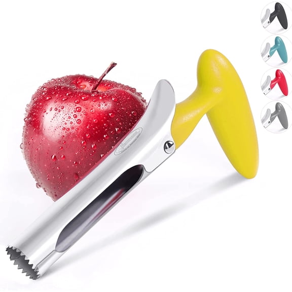 ABCISI Premium Apple Corer Remover, Stainless Steel Apple & Pear Core Remover Tool for Home & Kitchen with Sharp Serrated Blade, Core Fruits with Ease, Yellow