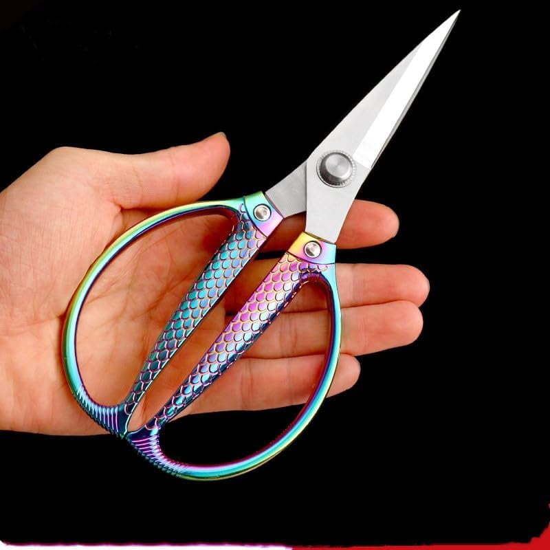 ABCISI Professional Kitchen Scissors, Stainless Steel Kitchen Shears, All Purpose Shears for Sewing Embroidery Tailor Shears Cutter Leather, Ideal for Office & Home Use, Rainbow