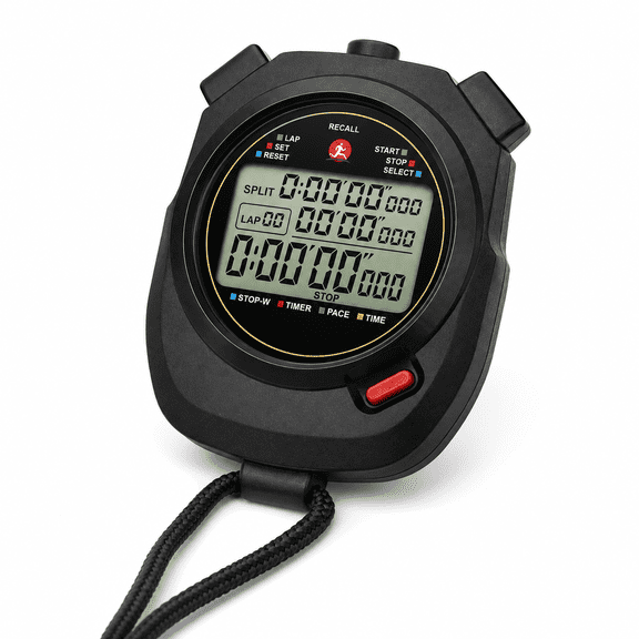 ABCISI Digital Sports Stopwatch with 0.001 Second Timing, 2 x 100 Lap Memory, Countdown Timer, 6 Mode Handheld Stopwatch for Running Swimming Football Coaching Training
