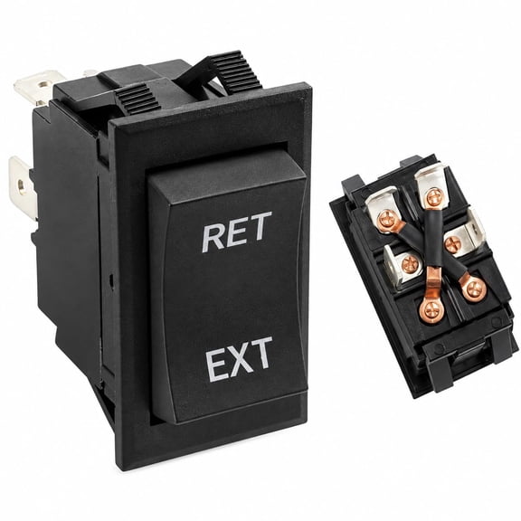ABCISI RV Trailer Power Jack Switch 87570 226023, 30 Amp RET/EXT Reverse Polarity Rocker Switch, 4-Pin DPDT Momentary Extend Retract Switch for Lippert Atwood Power Tongue Jacks