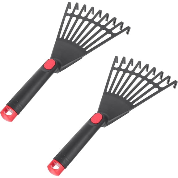 ABCISI Rake for Leaves, 2-Pack Gardening Leaf Rake, Plastic Lawn Rake for Easy Leaf Collection Lightweight Design, Sturdy Teeth of the Rake