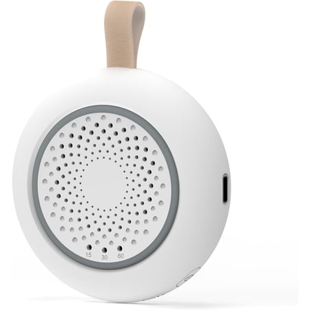 ABCISI Rechargeable Noise Sound Machine for New Baby & Adults, 24 Sleep Sounds Including Rain, Green & Pink Noise, Portable Noise Canceling Sound with Timer, Night Light for Sleeping & Travel, White