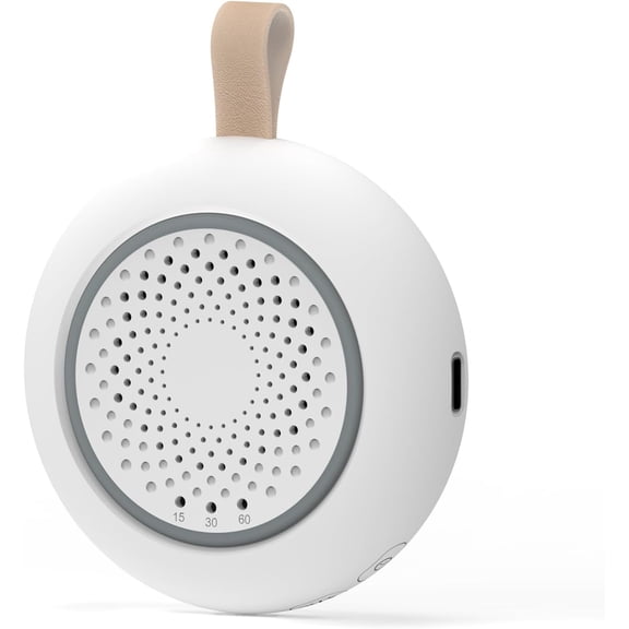 ABCISI Rechargeable Noise Sound Machine for New Baby & Adults, 24 Sleep Sounds Including Rain, Green & Pink Noise, Portable Noise Canceling Sound with Timer, Night Light for Sleeping & Travel, White