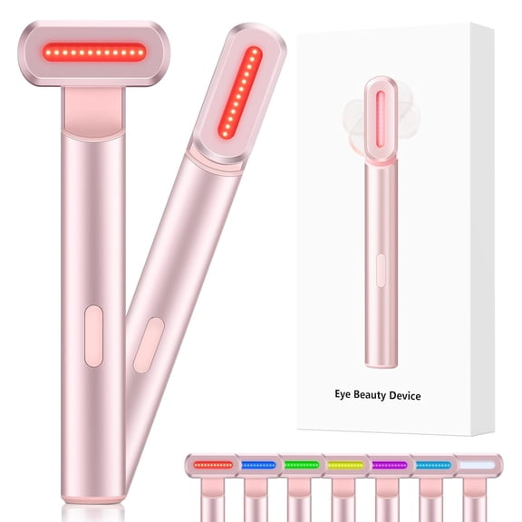 ABCISI Red Light Therapy for Face, 7 in 1 LED Light Therapy Wand for Face and Neck, Microcurrent Facial Device for Anti-Aging, Face & Eye Massager Skincare (7 Colors led Light)