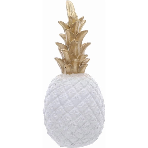 ABCISI Resin Pineapple Ornament,Modern Style Art Simulation Fruit Statue, Pineapple Tabletop Decor,Artificial Pineapple Statue Decoration Collection for Living Room Bedroom Office Desktop Porch,White