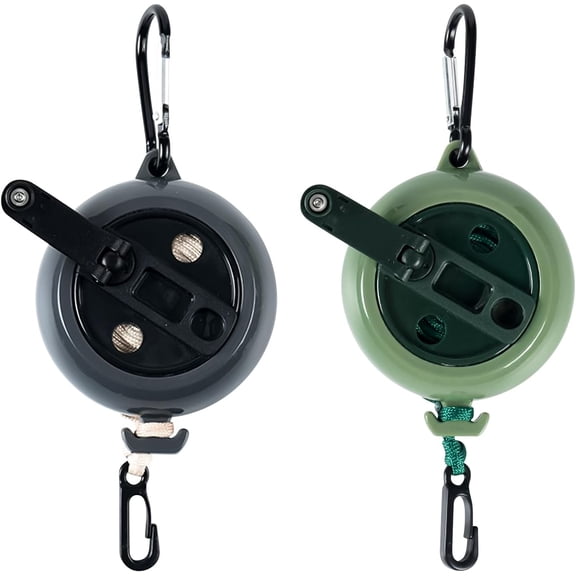 ABCISI Retractable Gear & Bow Hoist, 2pcs 33FT Retractable Bow Rope Tree Stand Pull Up Retriever Archery Hanging Carrying Deer Hunting Accessories for Hunter
