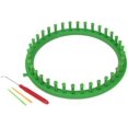 thumbnail image 1 of ABCISI Round Knitting Looms Set, 24 cm Diameter Green Plastic Weaving Looms Scarf Hats Making Tools, DIY Crocheting Handmade Craft Kit with a Crochet Hook and Needle for Knitting Lovers (Green), 1 of 7