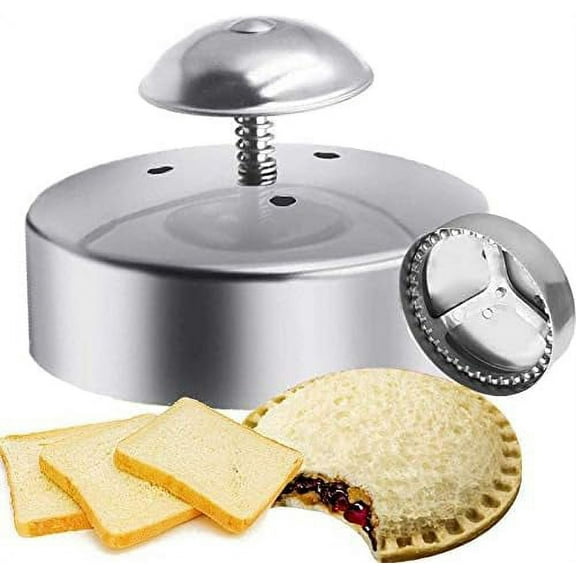 ABCISI Sandwich Cutter and Sealer, Uncrustable Cutter for Kids Bento Lunchbox, Stainless Steel, Silver, 1-Piece