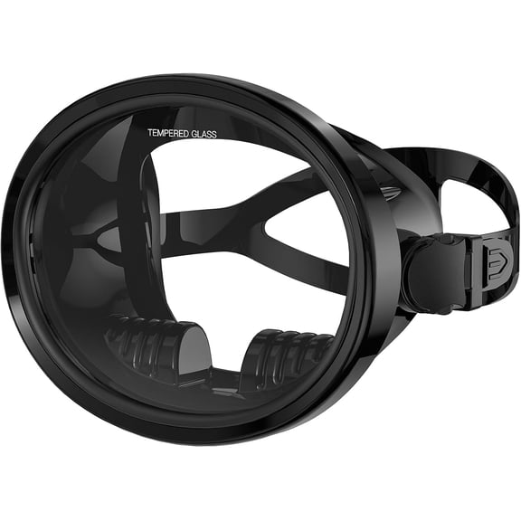 ABCISI Scuba Mask, Oval Adults Diving Mask, Snorkeling Gear Freediving Mask, Goggles for Snorkel, Swimming Mask for Spearfishing, Tempered Glass HD Anti-Fog, Black