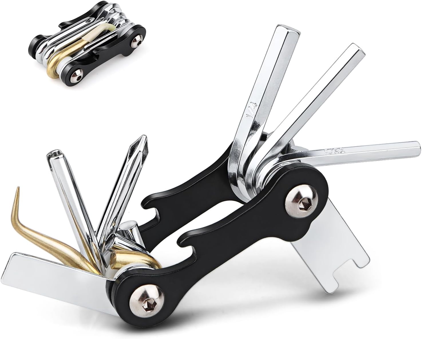 ABCISI Scuba Multi-Tool, Sturdy Mini Compact 8-in-1 Stainless Steel Diving Dive Tools, Multifunctional Portable Repair Set for Repairing & Adjusting Diver Gears, Black