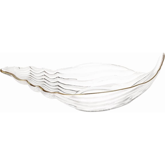 ABCISI Sea Shell Plates, Shell Bowl Seashell Holder, Clear Decorative Conch Shaped Glass Fruit Bowl, Elegant Tableware for Home Decor, Serving Dish for Desserts and Fruits Housewarming