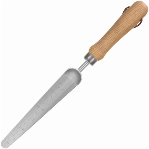 ABCISI Seeding Widger, Stainless Steel Lightweight Handheld Garden Planting Trowel with Measuring Scale, Long Narrow Hand Shovel for Seed Planter, Planting, Repotting, Weeding, Digging Fertilizer