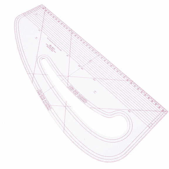 ABCISI Sewing Pattern Ruler, 16.9 in Clear French Curve Ruler with Metric Markings, Fashion Design Pattern Making Template for Garment Drafting, Sewing and Tailoring