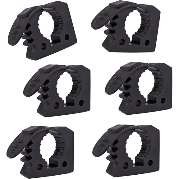 ABCISI Shovel Holder Clamp Kit, Truck Bed Molle Panel Mount, Shovel Mount for Roof Rack, Quick Release Clamps Off Road UTV Utility Trailer Accessories Fits 1-1/7" to 1-3/7" Diameter Tools (6 Pack)