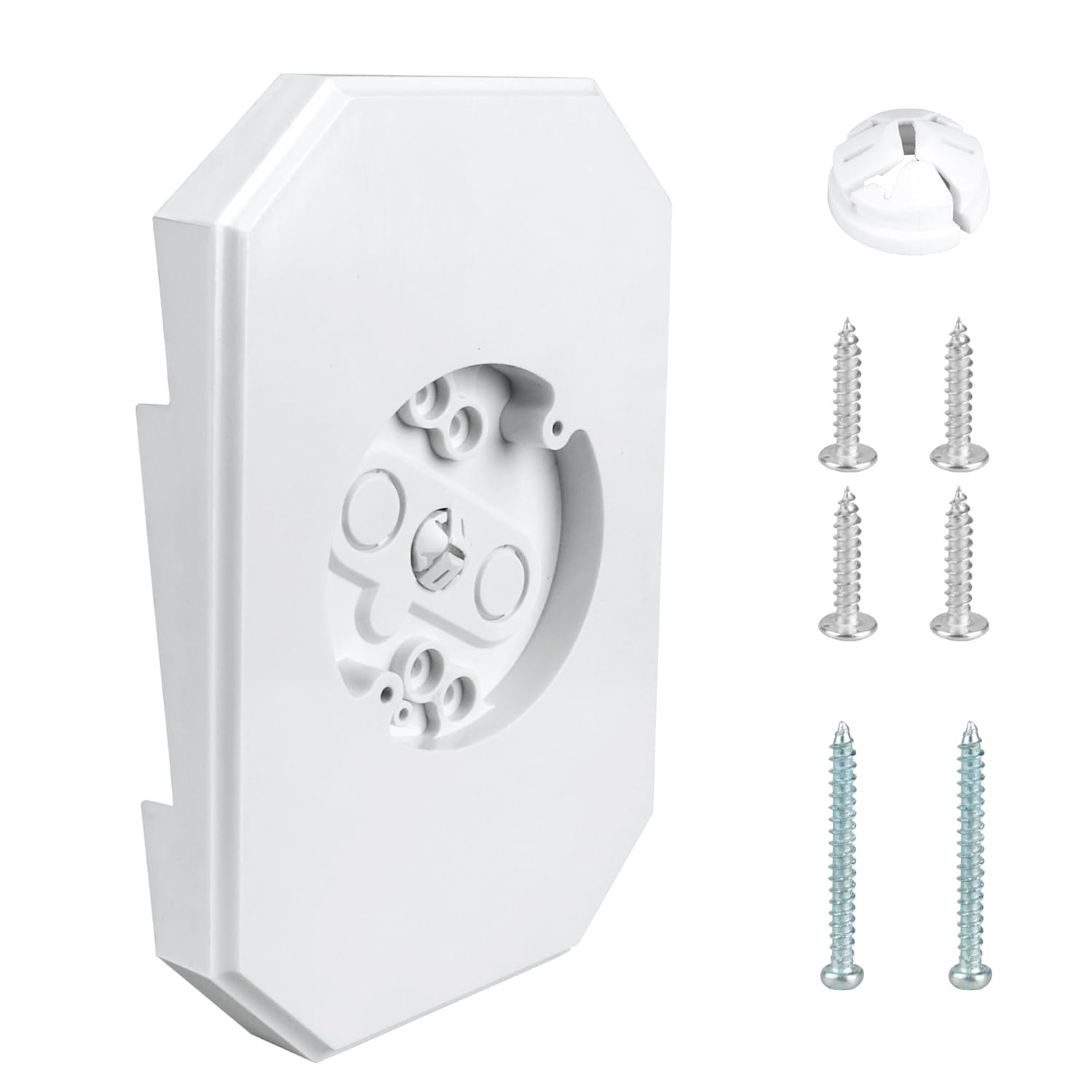 ABCISI Siding Mounting Block 8141DBL, Vinyl Siding Mounting Block Outdoor Light Mount Plate Kit with Built-in Electrical Box for 1/2 inch Lap Double, White Outdoor Light Plate