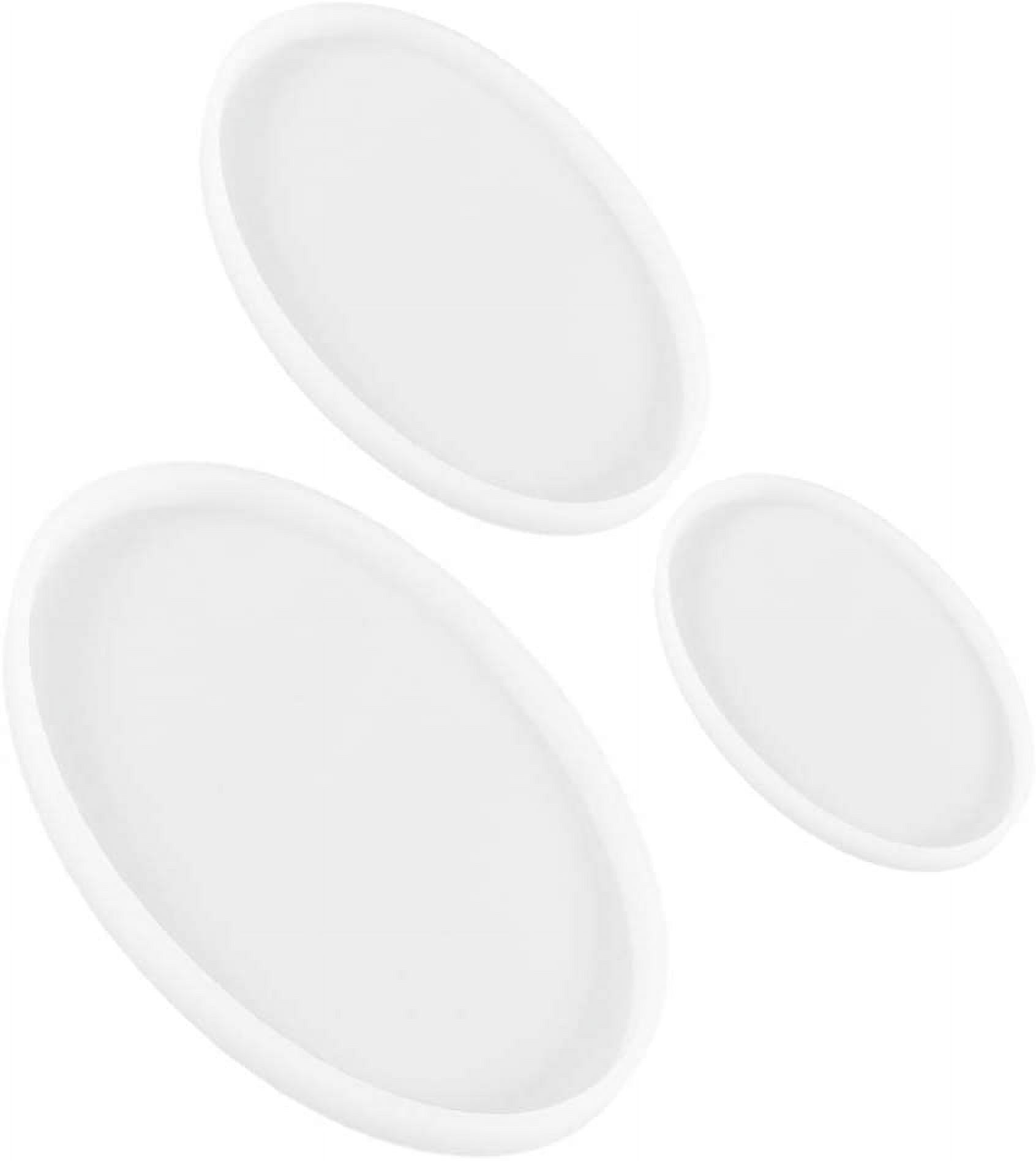 ABCISI Silicone Resin Tray Molds: 3pcs Oval-Shaped Coaster Molds with Different Sizes, Coaster Epoxy Resin Casting Mould for Desktop DIY Craft Office Home Decor Supplies