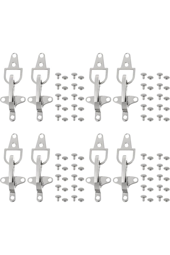 Silver Coat Fastener Toggle Buckle Set, Clothing Accessories Buckle Clasp for Sweater Dresses Shawls and Coats, Metal Toggle Buckle Clip, Durable and Easy to Apply (4)