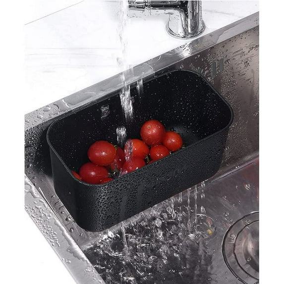 ABCISI Sink Strainer Basket, Stainless Steel Sink Strainer, Kitchen Food Catcher for Filter Kitchen Waste and Wash Vegetables Fruits (black)