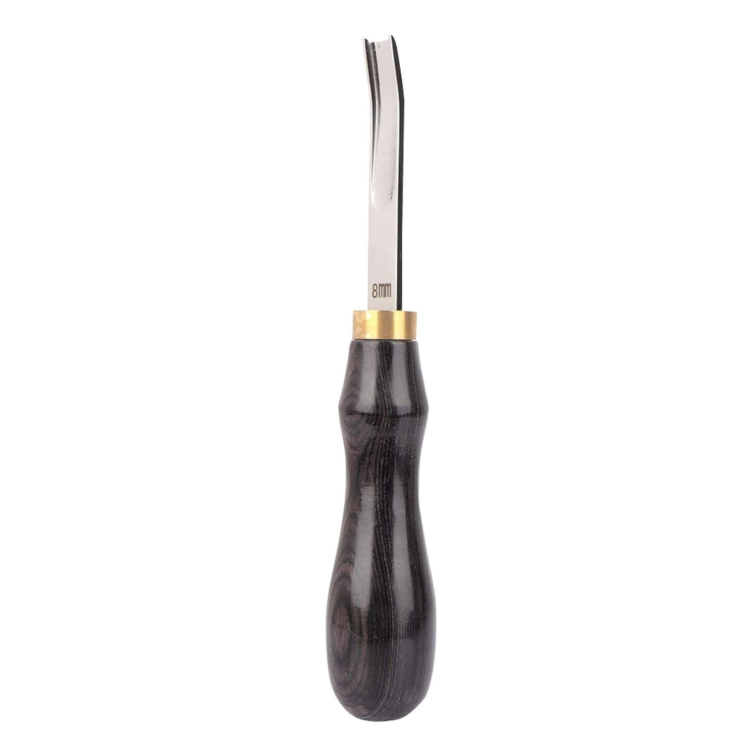 ABCISI Skiving Tool with Comfortable Wood Handle, Leathercraft Beveler Skiving DIY Craft Tool for Cutting Leather Edges Scraping Thickness Making Pull Link Heads (Black 8mm)