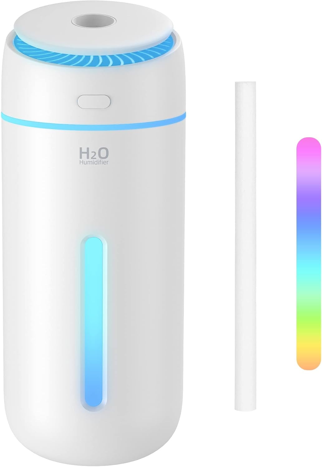 ABCISI Small Humidifiers for Bedroom, 400ML USB Humidifer Plant Cool Mist Humidifier, Easy Clean, Mini Portable Travel Humidifier, Desk Car Quiet Auto Shut-off Air Humidifier with Led Lights