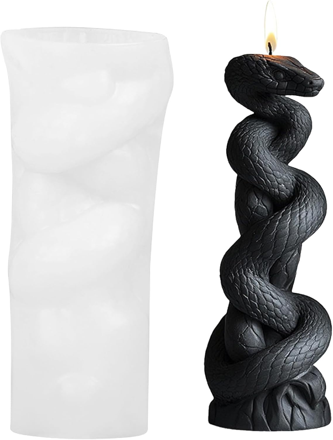 ABCISI Snake Pillar Candle Mold, Snake Winding Column Silicone Mold for Soy Wax Candle, 3D Silicone Mold for Resin Casting DIY Plaster Polymer Clay Home Decoration