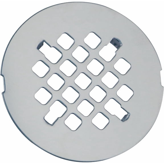 ABCISI Snap-in Shower Drain Cover Replacement, Stainless Steel 4-1/4" OD Round Shower Strainer Grid Easy to Install, Designed for Long-Lasting (Chrome Plated)