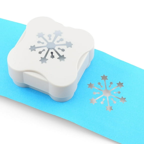 ABCISI Snowflake Craft Punch, Magnetic Paper Puncher for Scrapbooking DIY Journaling Card Making Holiday Decorations Envelope, Edge Embossing Embellishments, Manual Cutter Art Supplies, Random Color