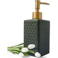 thumbnail image 1 of ABCISI Soap Dispenser, Black Square Lotion Dispenser with Gold Pump Head, Refillable Countertop Ceramic Hand Soap Dispenser with Simple and elegant design for Kitchen 350ml(Black Square Bottle), 1 of 12