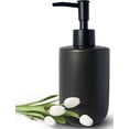 thumbnail image 1 of ABCISI Soap Dispenser, Minimalist Modern Design Cylindrical Lotion Dispenser with Matte Black Pump, 12oz Ceramic Hand Dish Soap Dispenser, Refillable Liquid Dispenser for Kitchen Bathroom (Black), 1 of 12