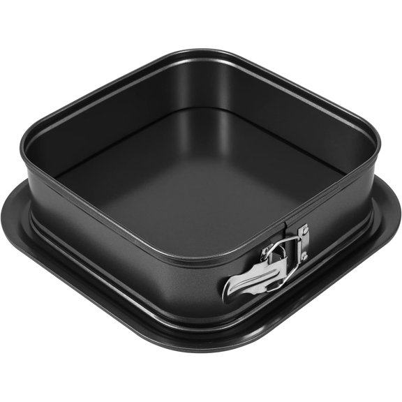 ABCISI Springform Cake Pan, 9.5 x 9.5Inch Square Cheesecake Pan, Tiramisu Bakeware with Nonstick Removable Bottom, Non-Stick Baking Pan Mold Leakproof - Black