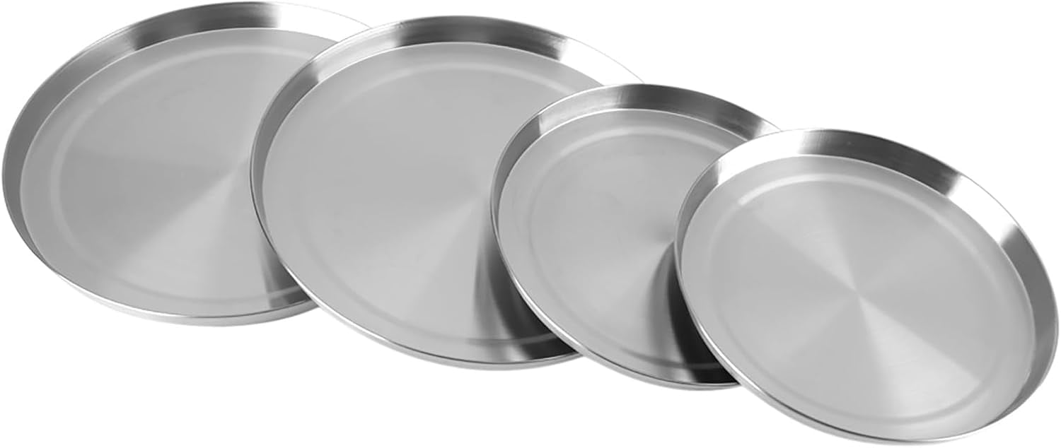 ABCISI Stainless Burner Cover Set, Diameter 8.3''/6.7'' Gas Electric Stoves Kitchen Stove Top, Burners Cooker Silver Standard Sized Eye Gap Round Protectors, Cooking Protect Stovetop Drip Replacement