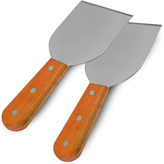 ABCISI Stainless Steel Ice Cream Spatula, Shovel, Scraper, Wooden Handle Professional Ice Cream Making Tool, 2 pack