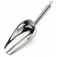 thumbnail image 1 of ABCISI Stainless Steel Ice Scoop with Mirror Finish, Thickened Metal Food Scoop for Ice Candy Flour Nuts Popcorn, Multipurpose Serving Shovel with Hanging Handle for Kitchen Bar Party, 9.84in Silver, 1 of 7