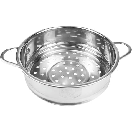 ABCISI Stainless Steel Steamer Pot - 6.3 Inches Round with Cooking Rack and Food Steamer Basket Insert for Kitchen Dim Sum Dumplings Bun (16cm)