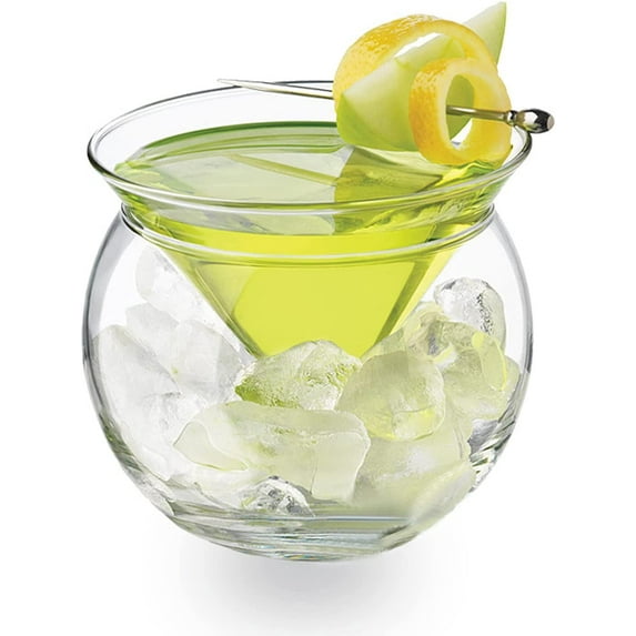 ABCISI Stemless Martini Glasses, Chilling Martini Glass for Keeping Cocktails Frosty - Stemless Cocktail Glass for Wine & Liquor, Universal Drink Chiller (1 * 150ml)