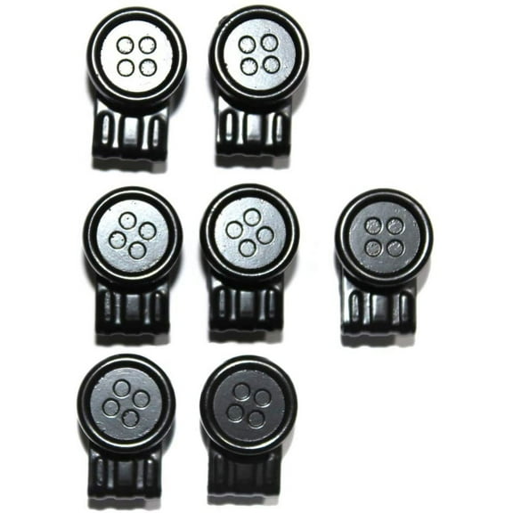 ABCISI Suspender Buttons, Metal Clip Button Repair Kit for Jeans Suspenders Hats Pants Replacement, Movable No Sew Button End Brace Clips, Set of 7 (Black)